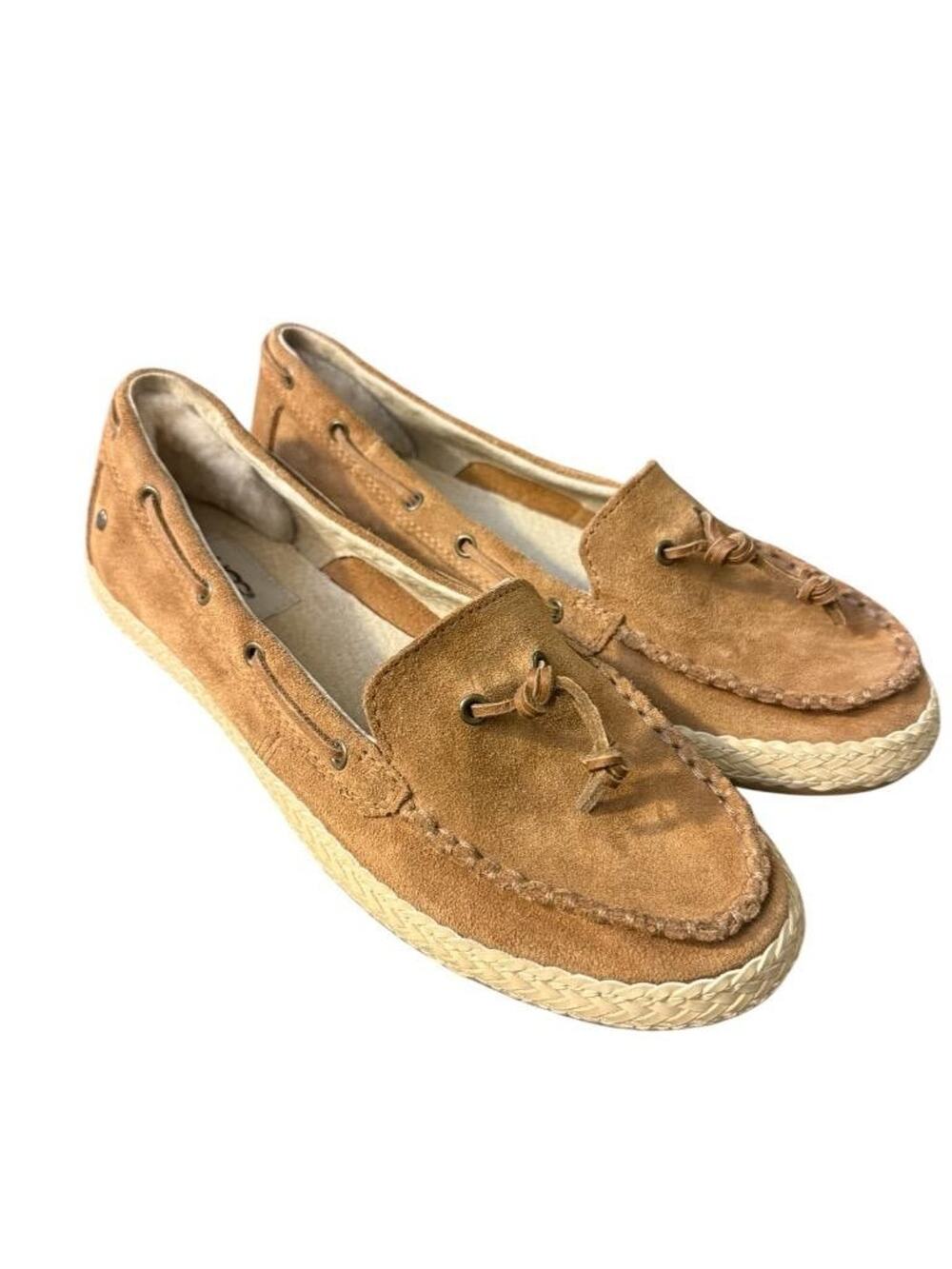 UGG Channtal Suede Loafers Women’s Size 8.5 Chestnut Slip-On Moccasin Flats